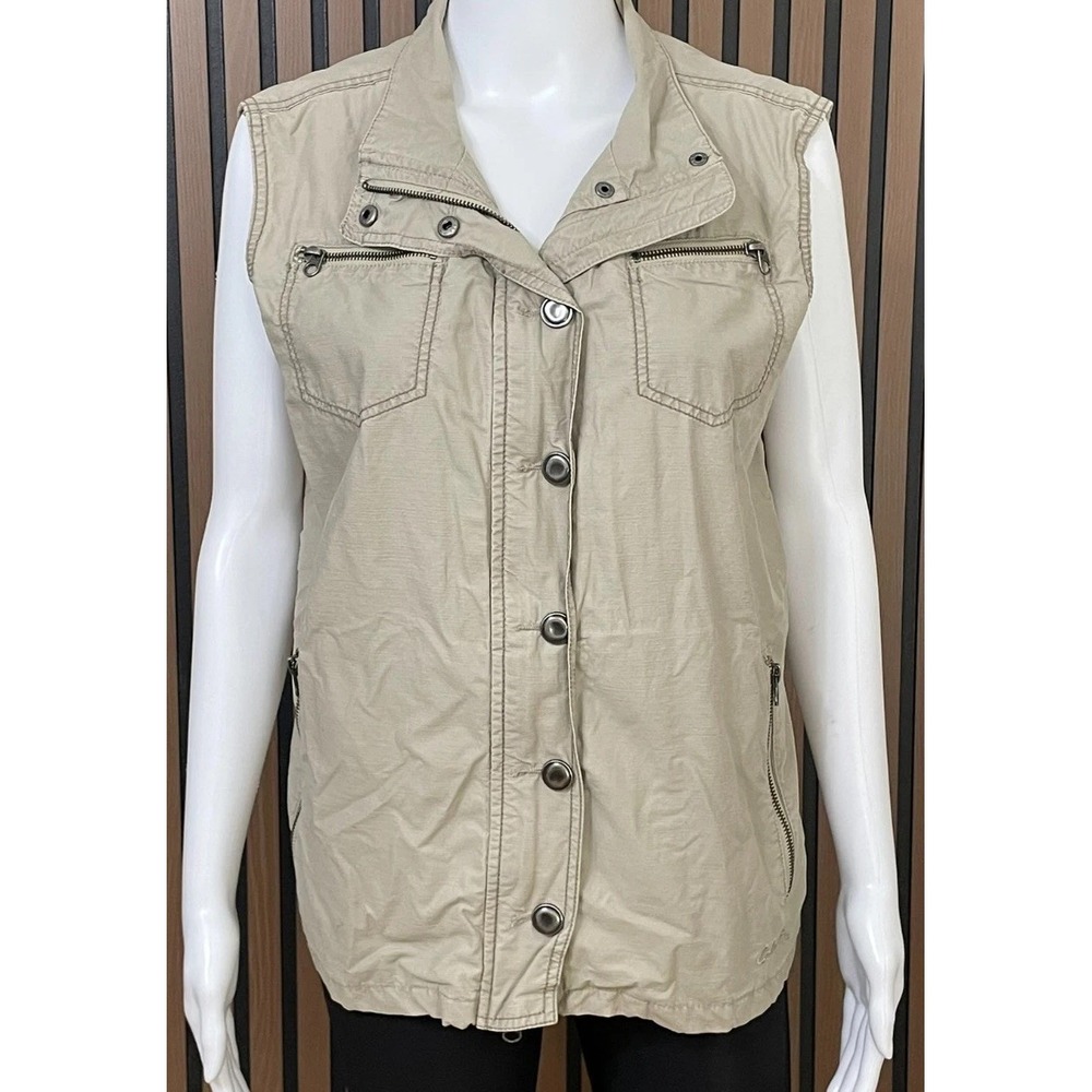 Cabela's Women's L‎ Brown Vest Canvas Utility Camping Gorpcore Workwear Hunting